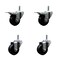 Service Caster 3'' Soft Rubber Wheel Swivel 7/16'' Stem Caster Set 2 Total Lock Brake, 4PK SCC-GRTTL20S314-SRS-716138-2-S-2 - alternate 1